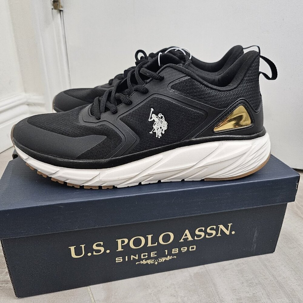 New U.S. Polo Assn. Tread Women's Gum Rener Golden Black Athletic Shoes Size 10 - Picture 3 of 9